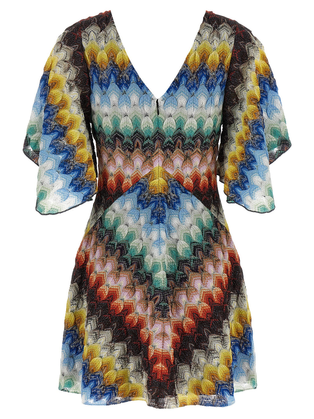 Multicolor Viscose Short Dress