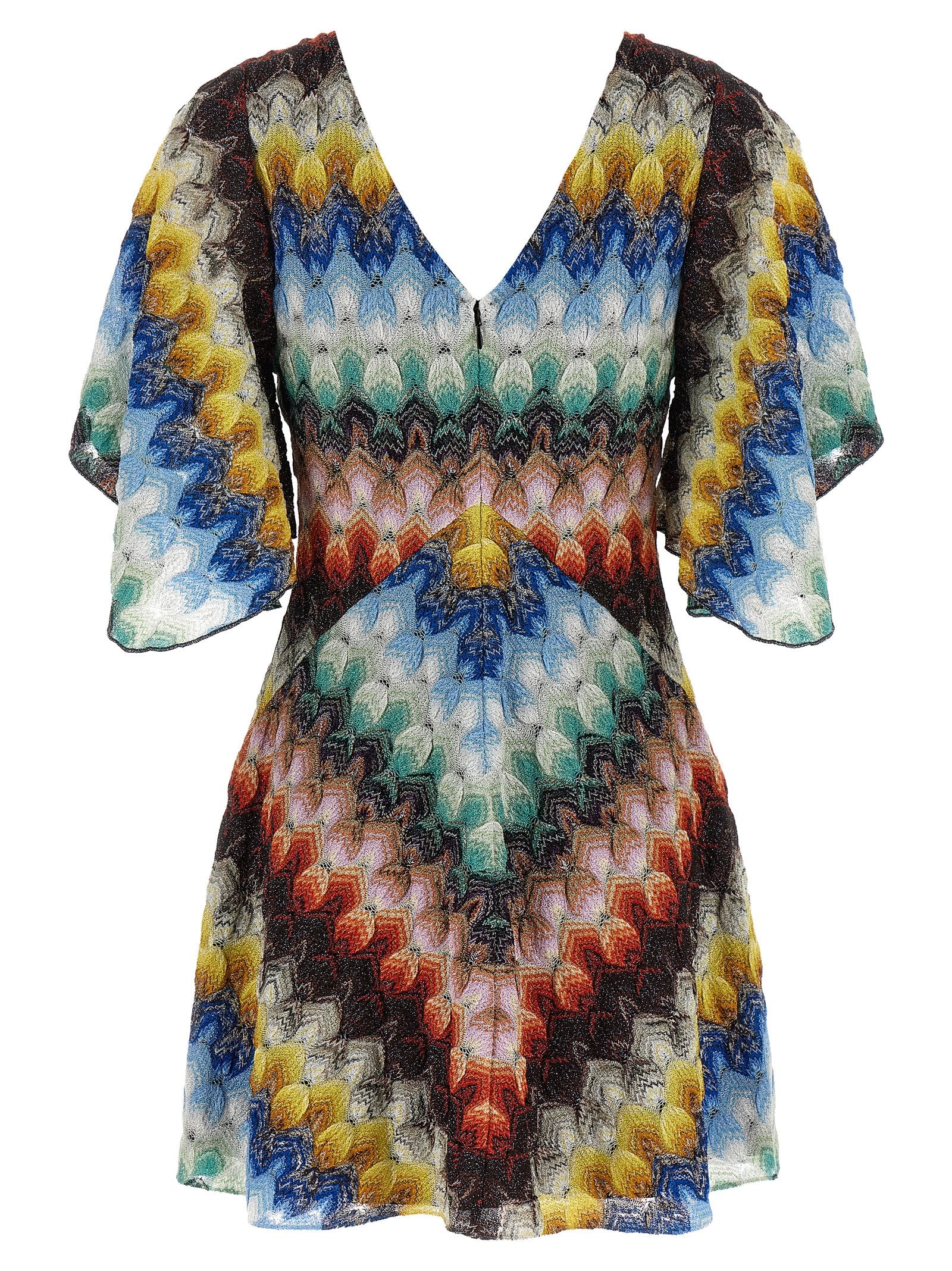 Multicolor Viscose Short Dress