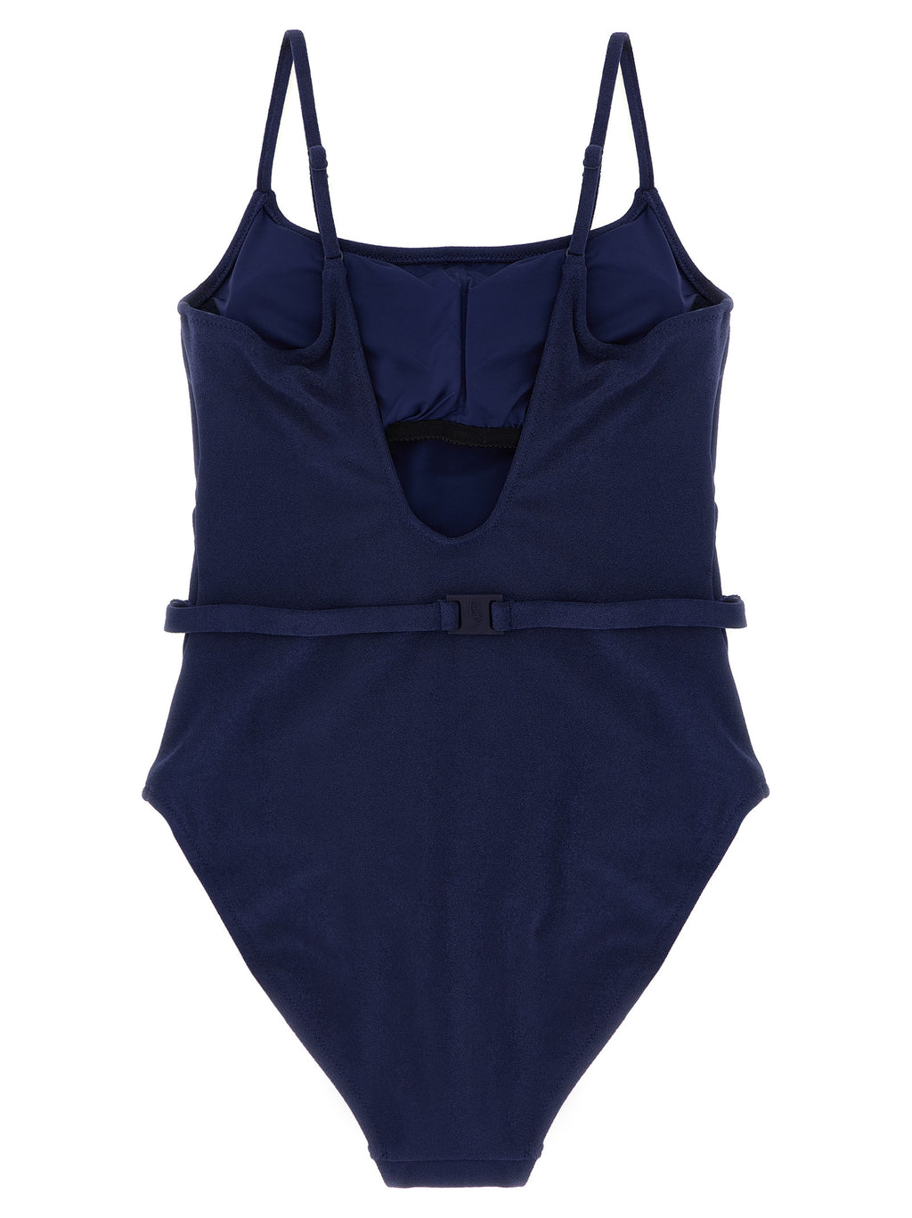 Blue Polyester One-Piece Swimsuit