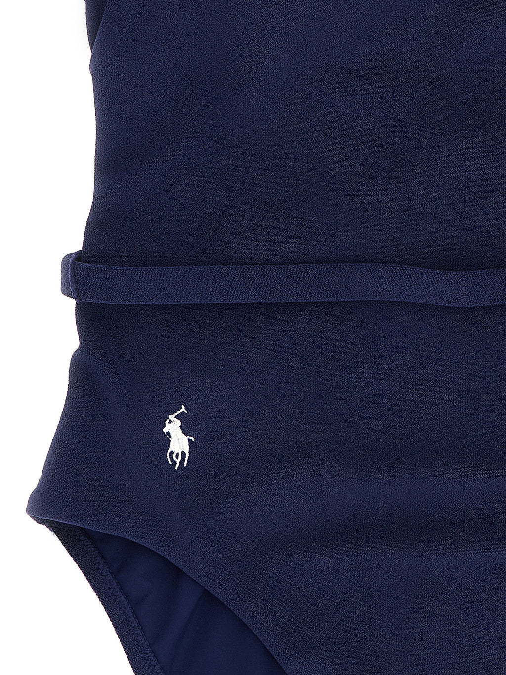 Blue Polyester One-Piece Swimsuit