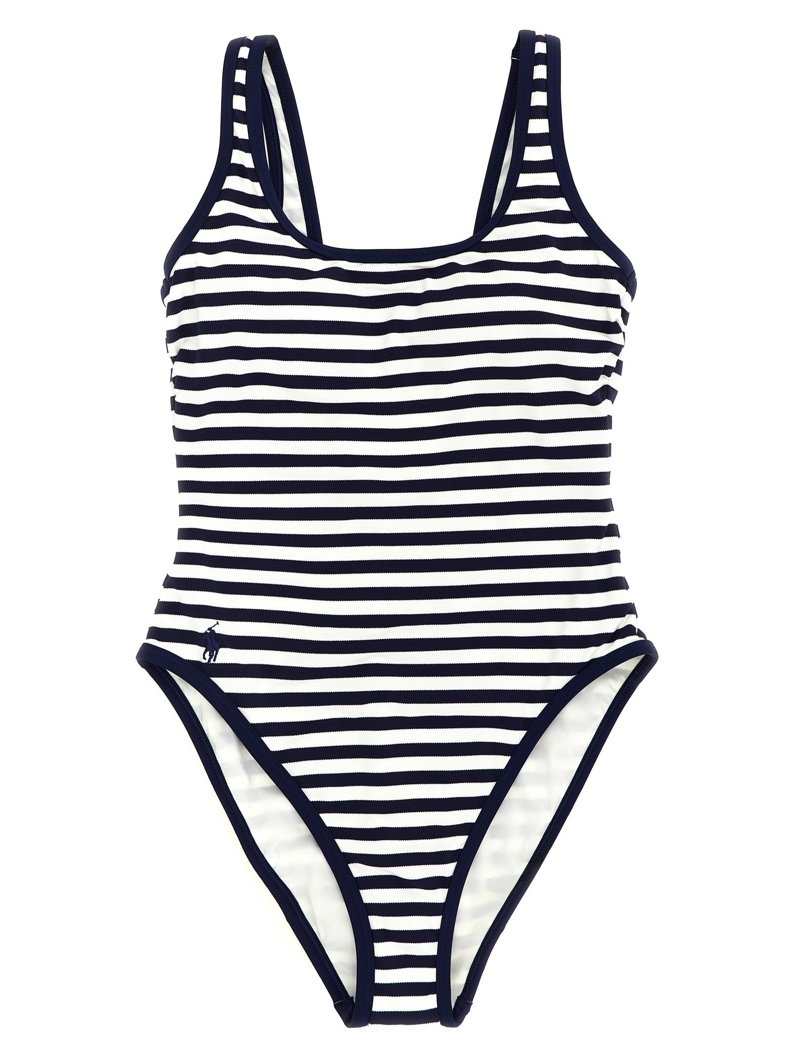 Blue Nylon One-Piece Swimsuit