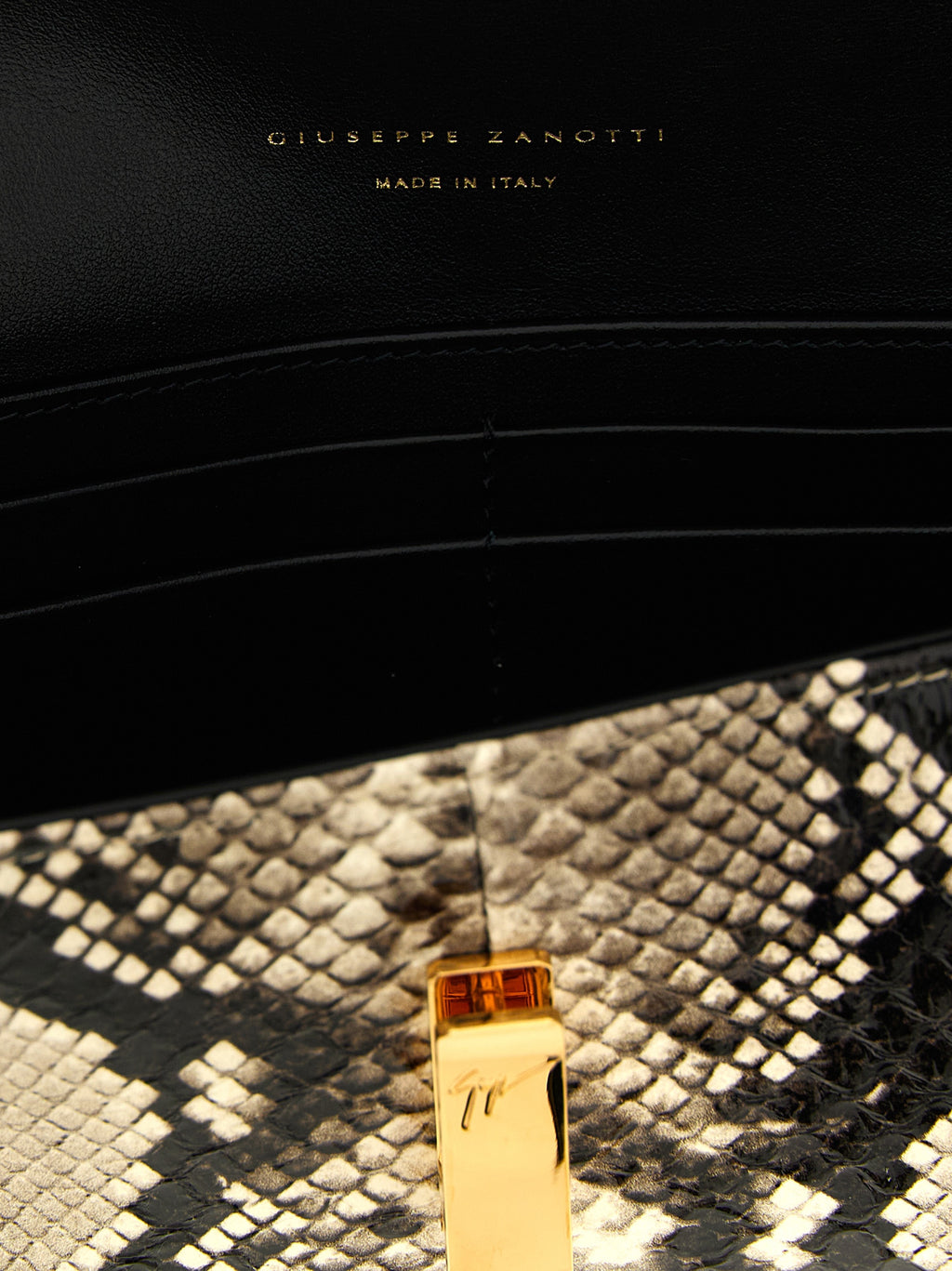 Multicolor Snake Skin  Clutch Bag