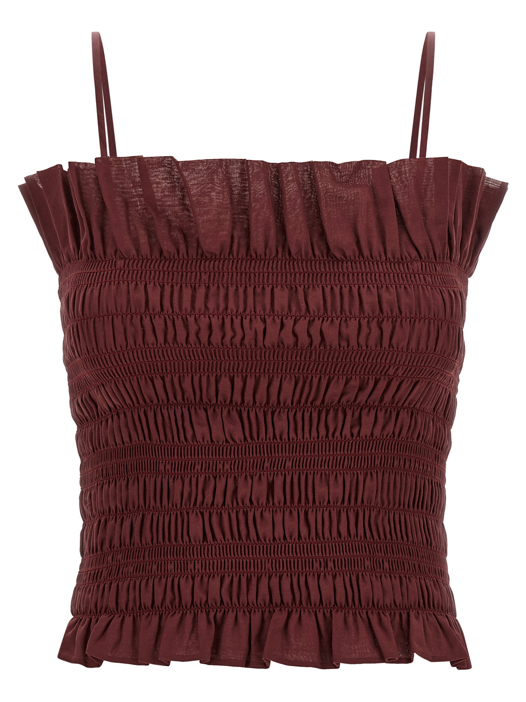 Bordeaux Cotton Sleeveles T-Shirt