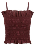 Bordeaux Cotton Sleeveles T-Shirt