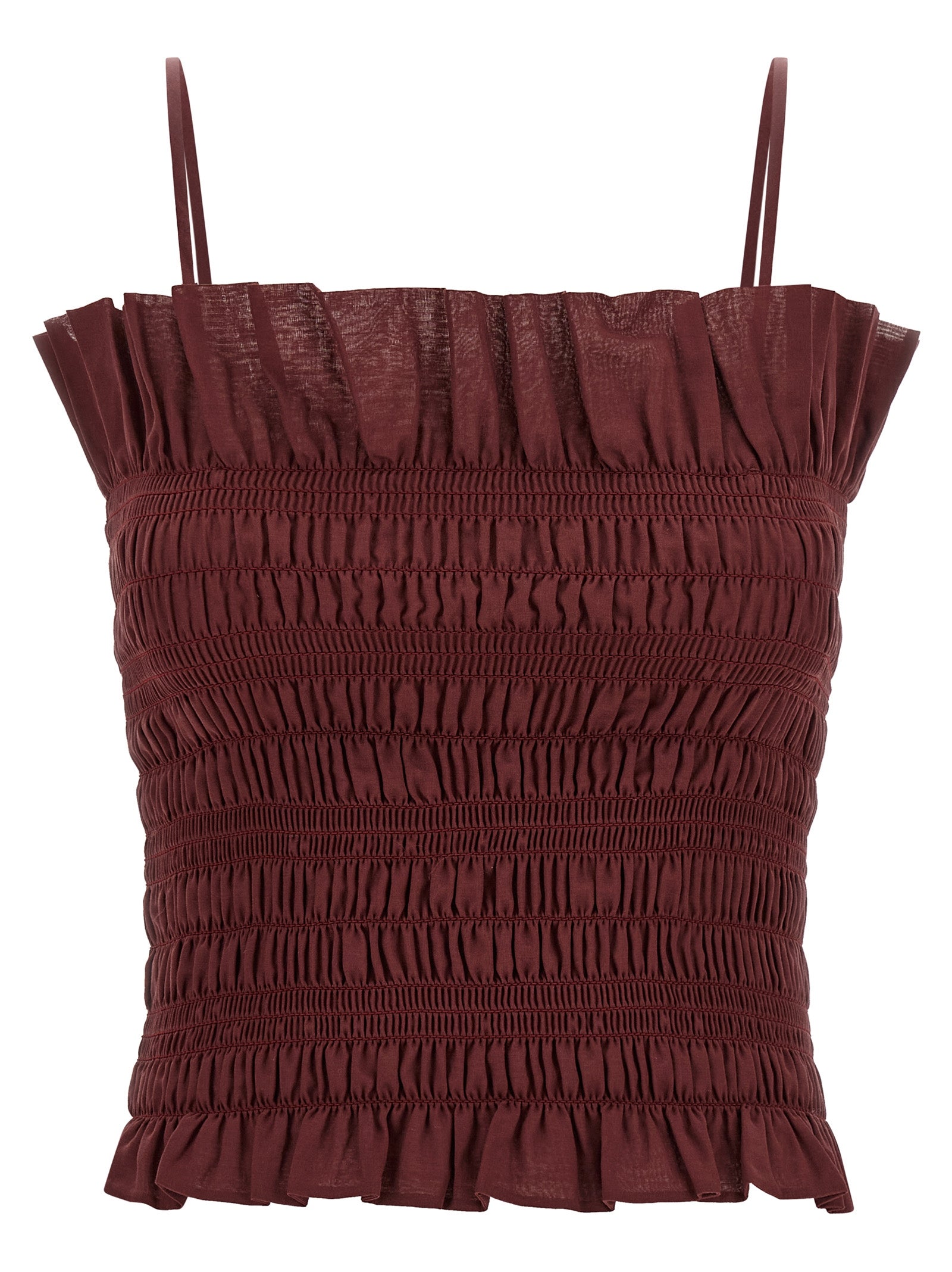 Bordeaux Cotton Sleeveles T-Shirt