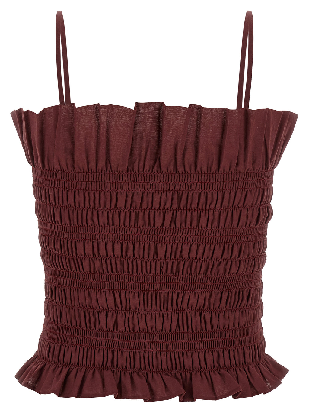 Bordeaux Cotton Sleeveles T-Shirt