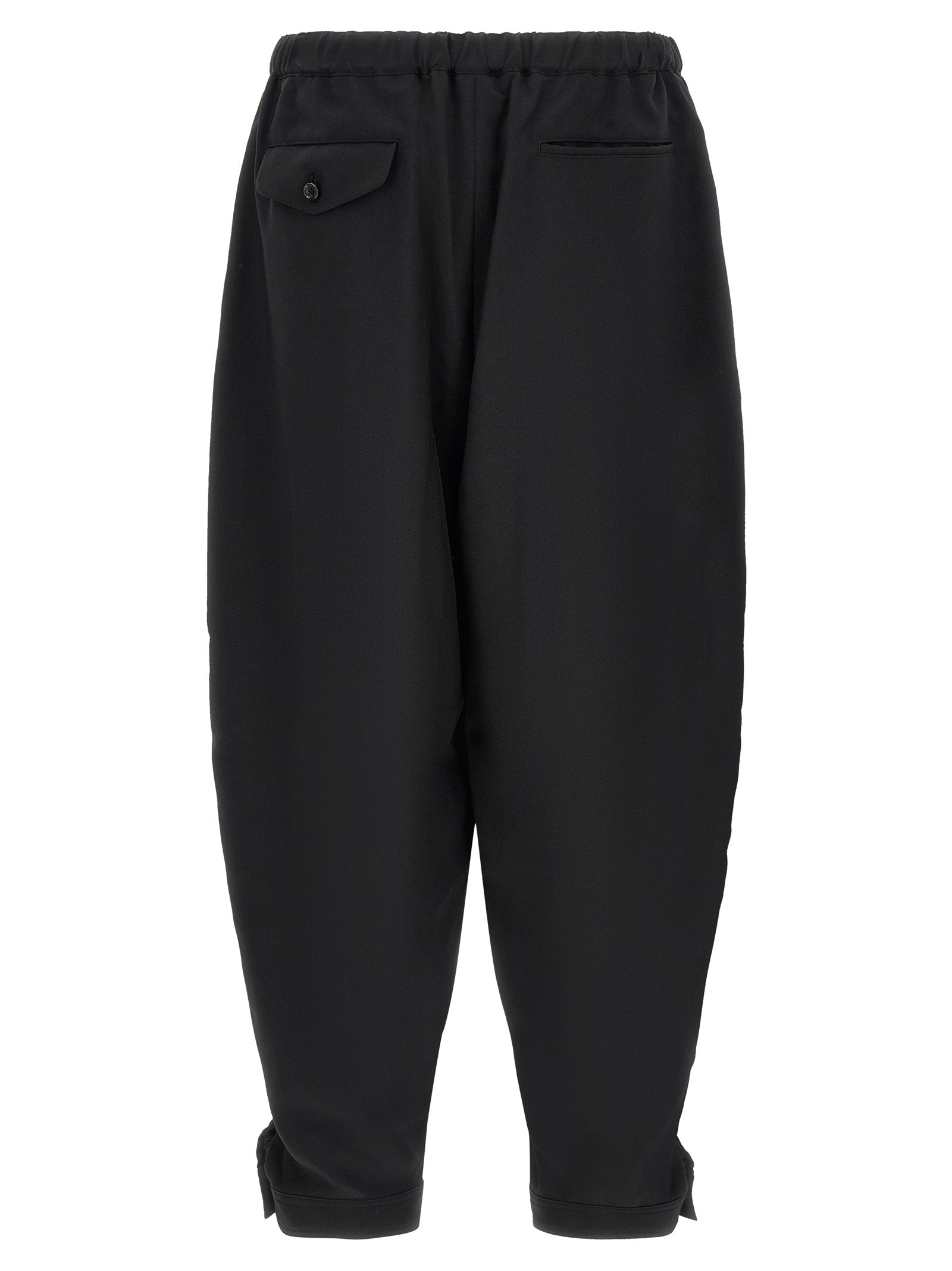 Black Polyester Casual Pants