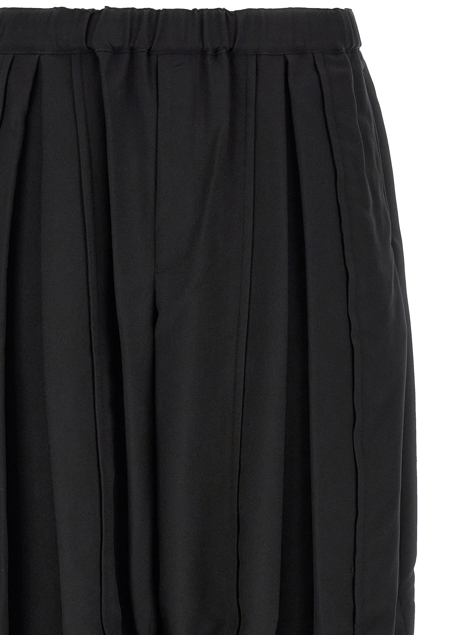Black Polyester Casual Pants