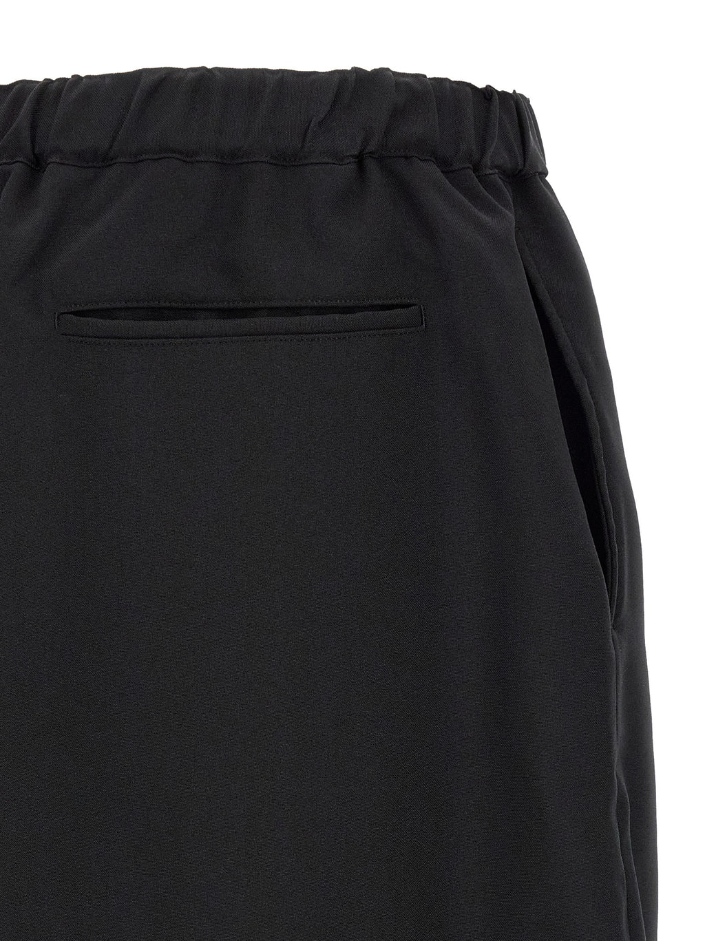 Black Polyester Casual Pants