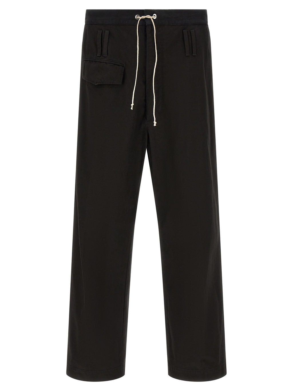 Black Cotton Casual Pants