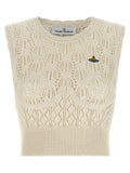 Beige Cotton Sleeveles T-Shirt
