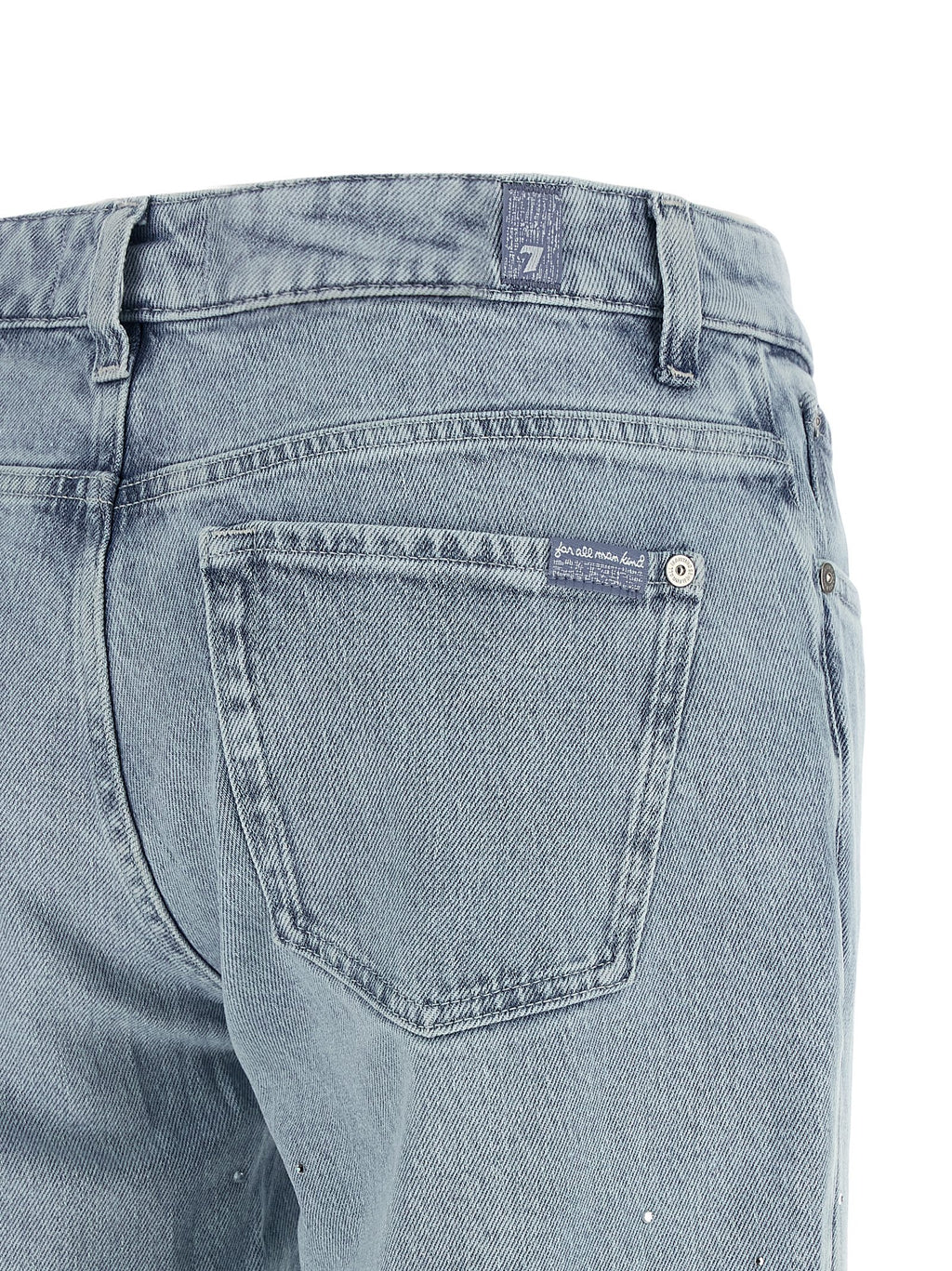 Blue Cotton Straight-Leg Jeans