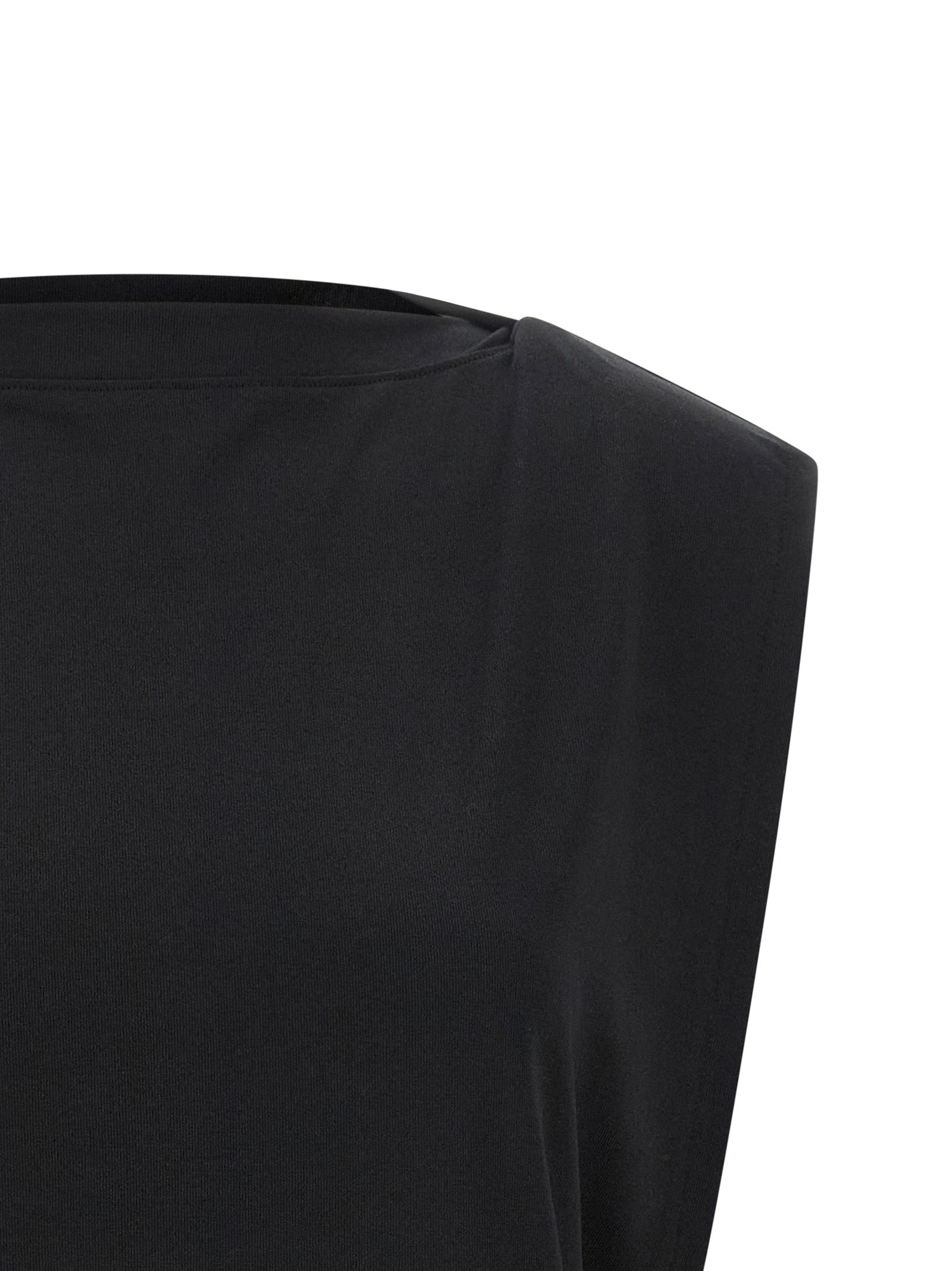 Black Paper Sleeveles T-Shirt