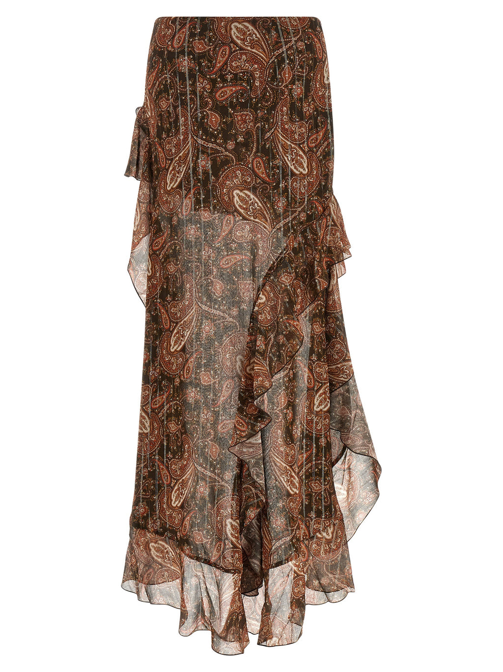 Brown Viscose Mini Skirt