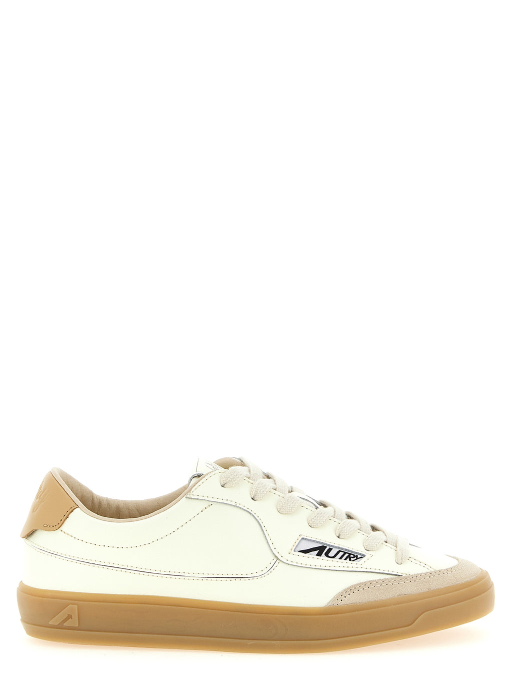 Beige Cowhide Low Top Sneakers