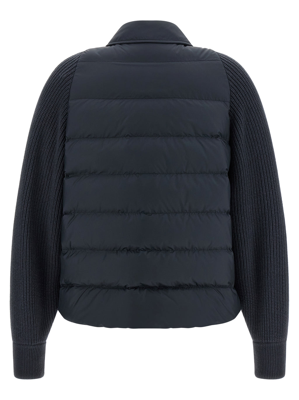 Blue Polyester Full-Length Jacket