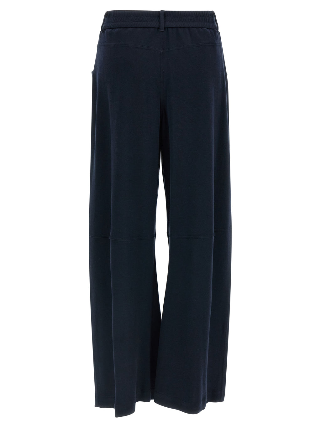 Blue Cotton Casual Pants
