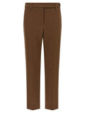 Brown Cotton Cropped Pants