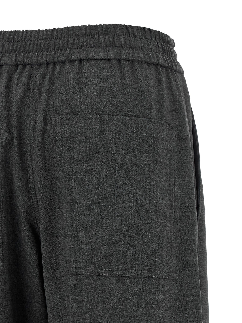 Gray Virgin Wool Flared Pants