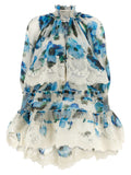 Blue Linen Short Dress