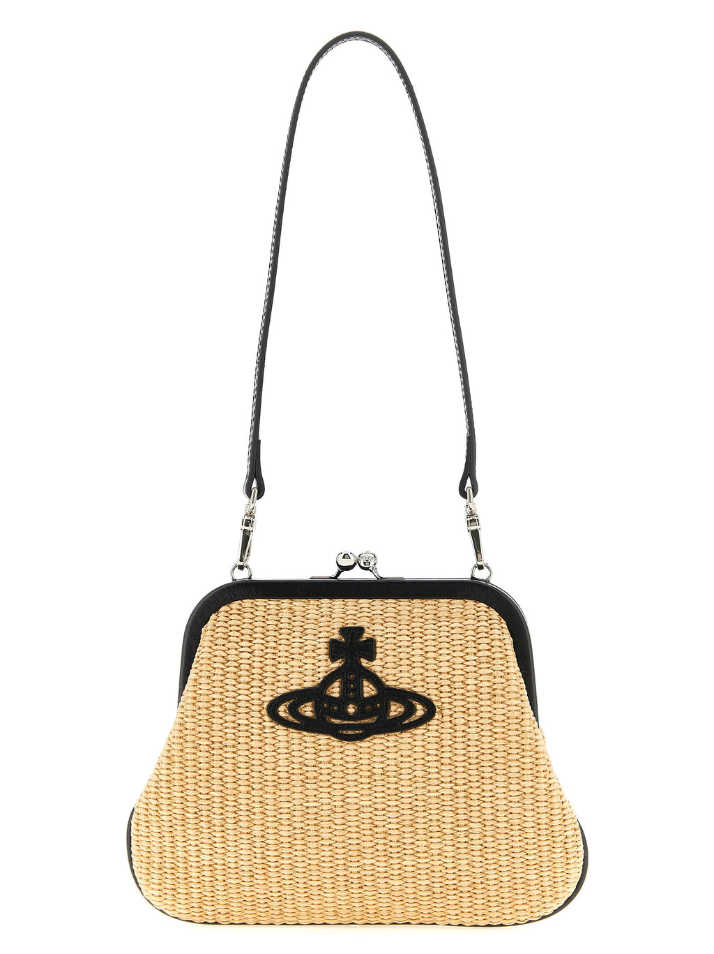 Beige Cotton Clutch Bag