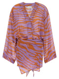 Purple Cotton Short Dress