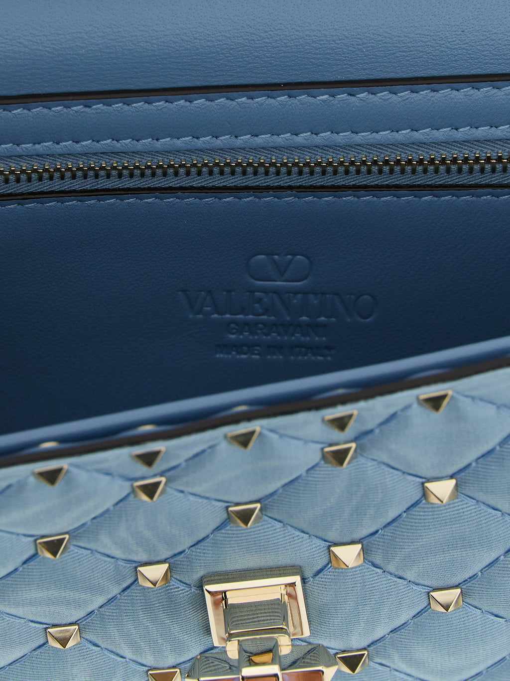 Blue Viscose Crossbody Bag