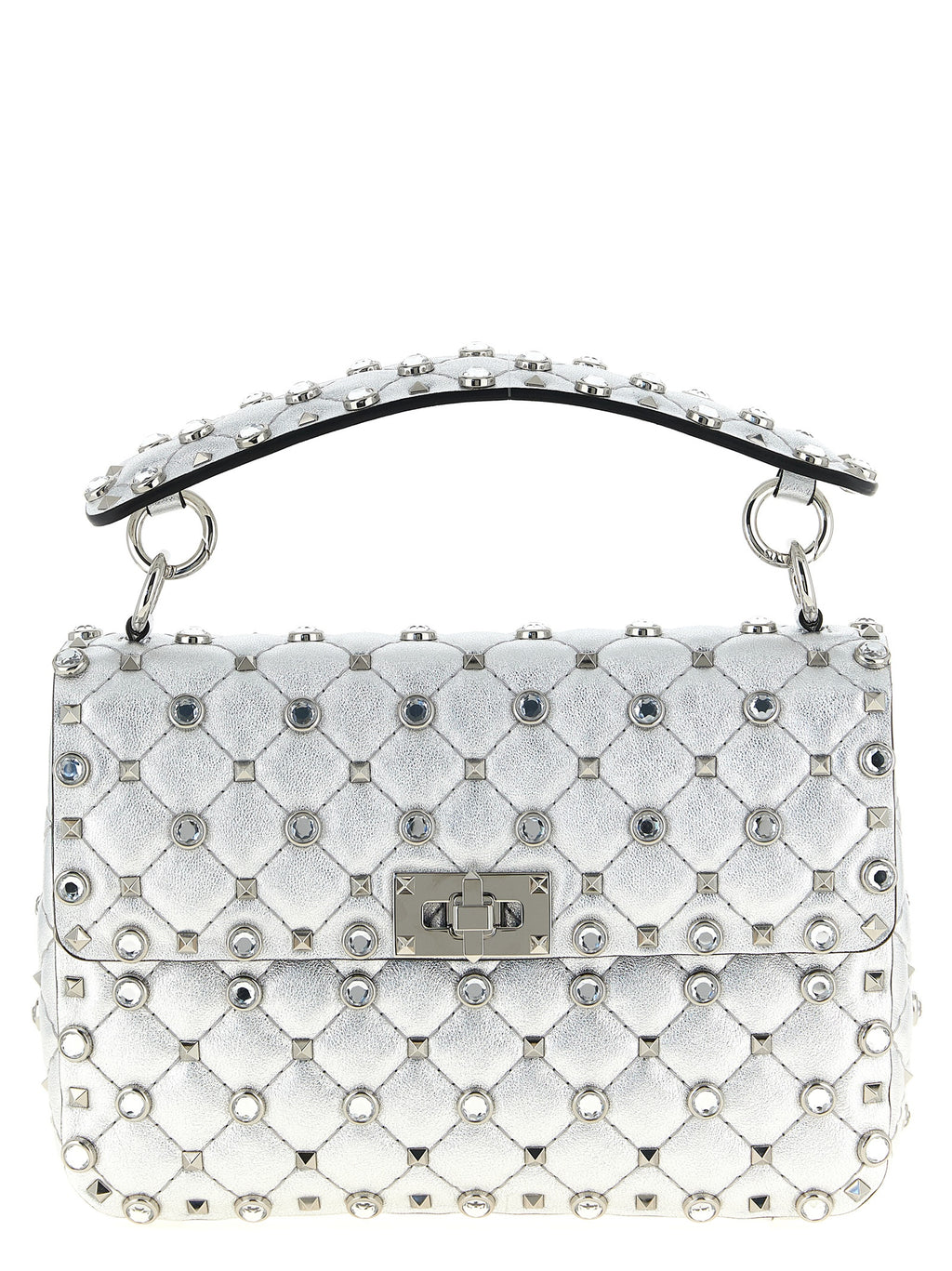 Silver Lamb Leather Shoulder Bag