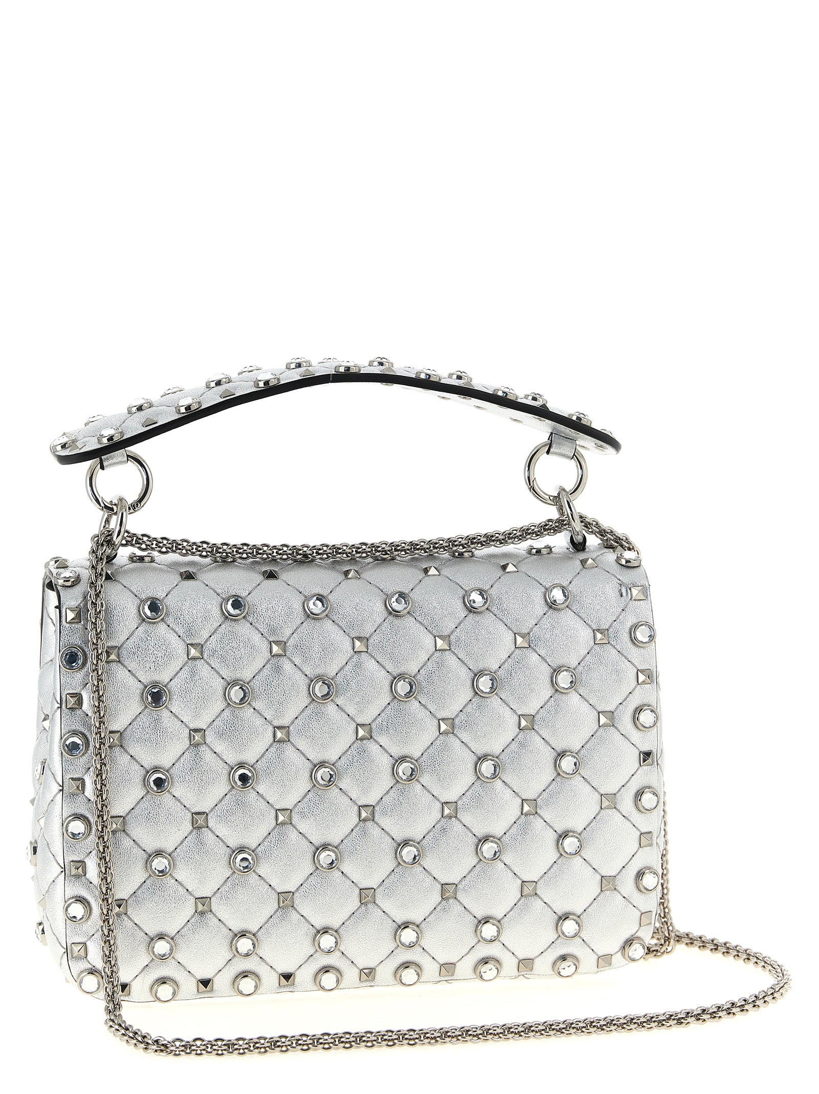 Silver Lamb Leather Shoulder Bag