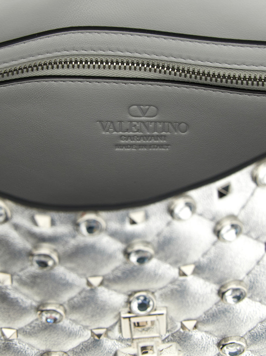 Silver Lamb Leather Shoulder Bag