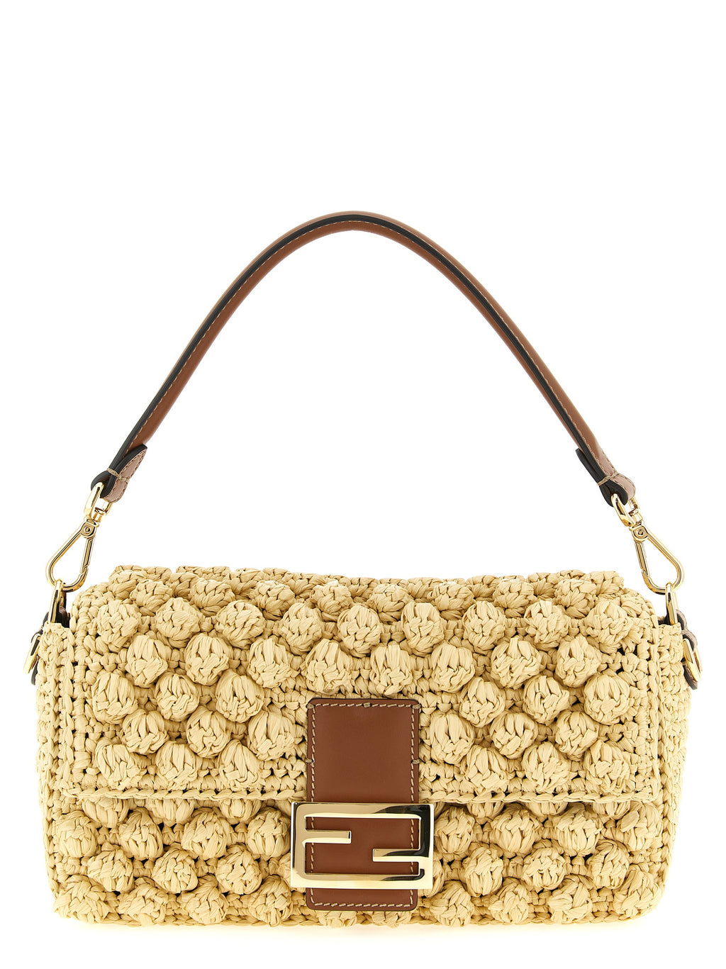 Beige Calfskin Shoulder Bag