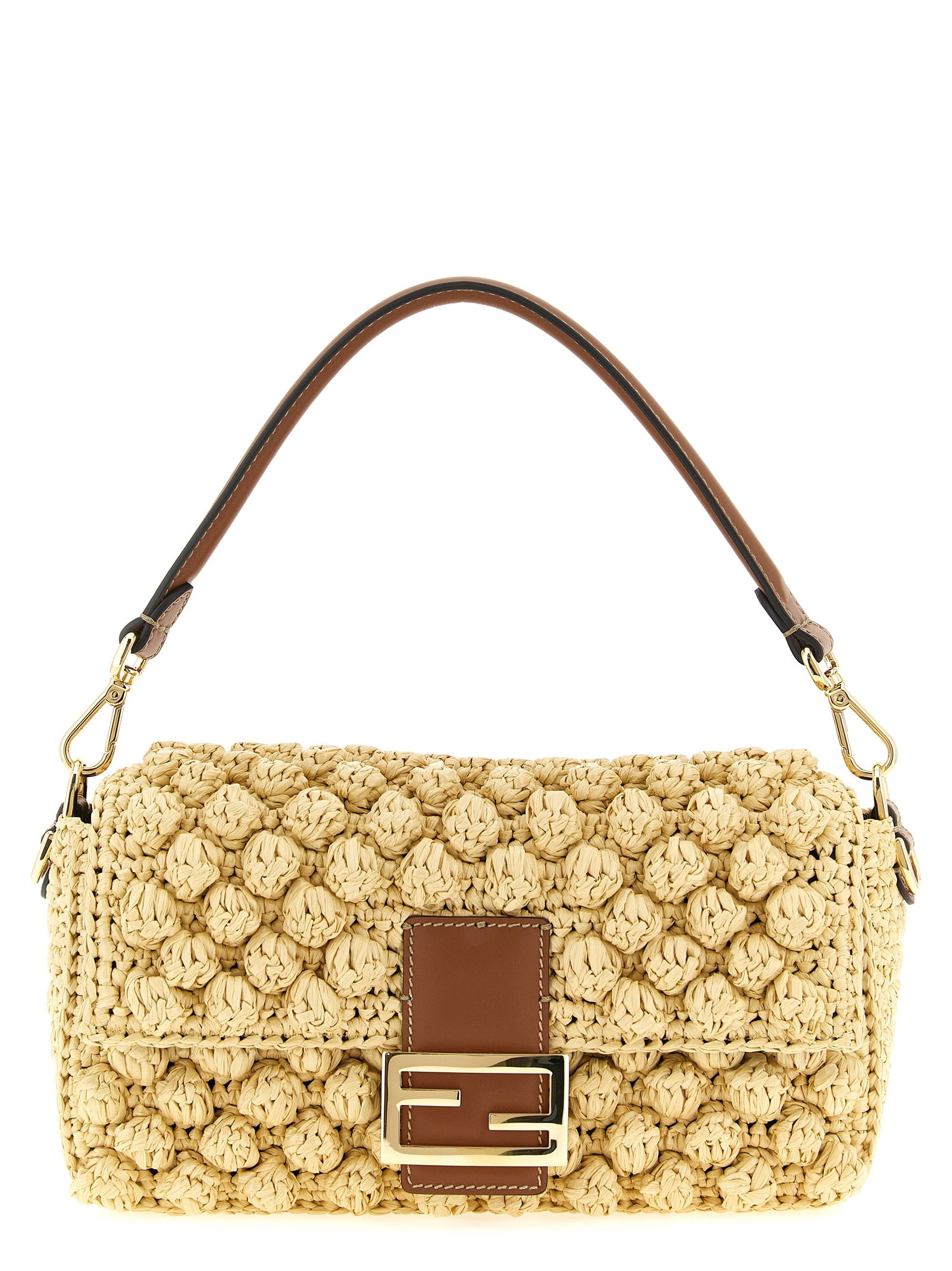 Beige Calfskin Shoulder Bag
