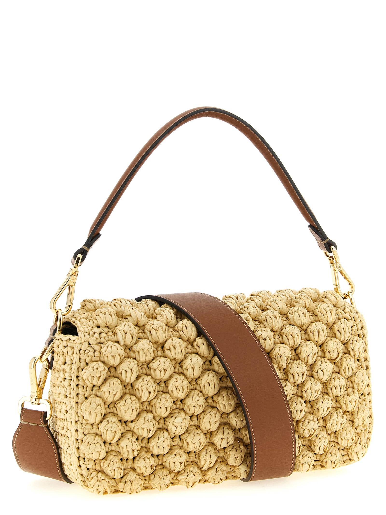 Beige Calfskin Shoulder Bag