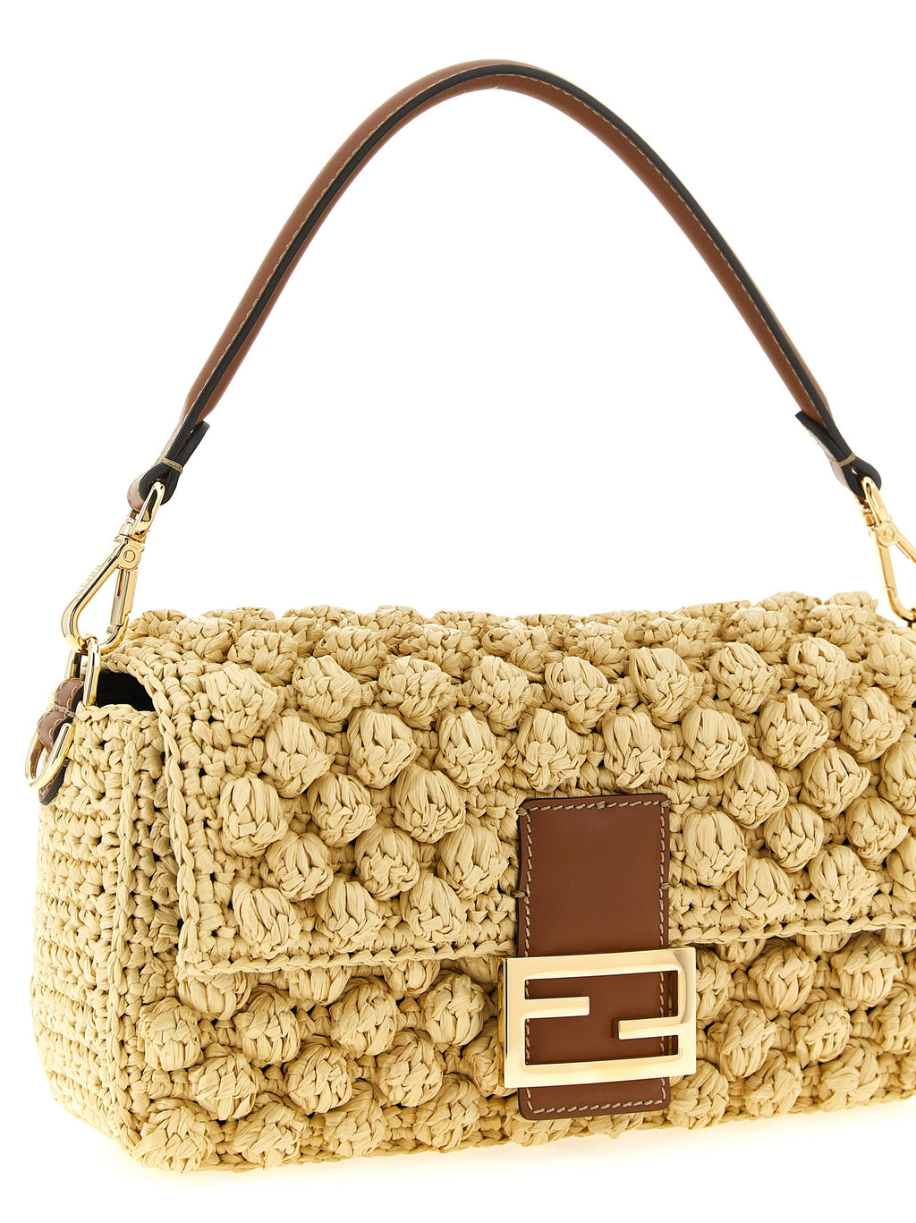 Beige Calfskin Shoulder Bag