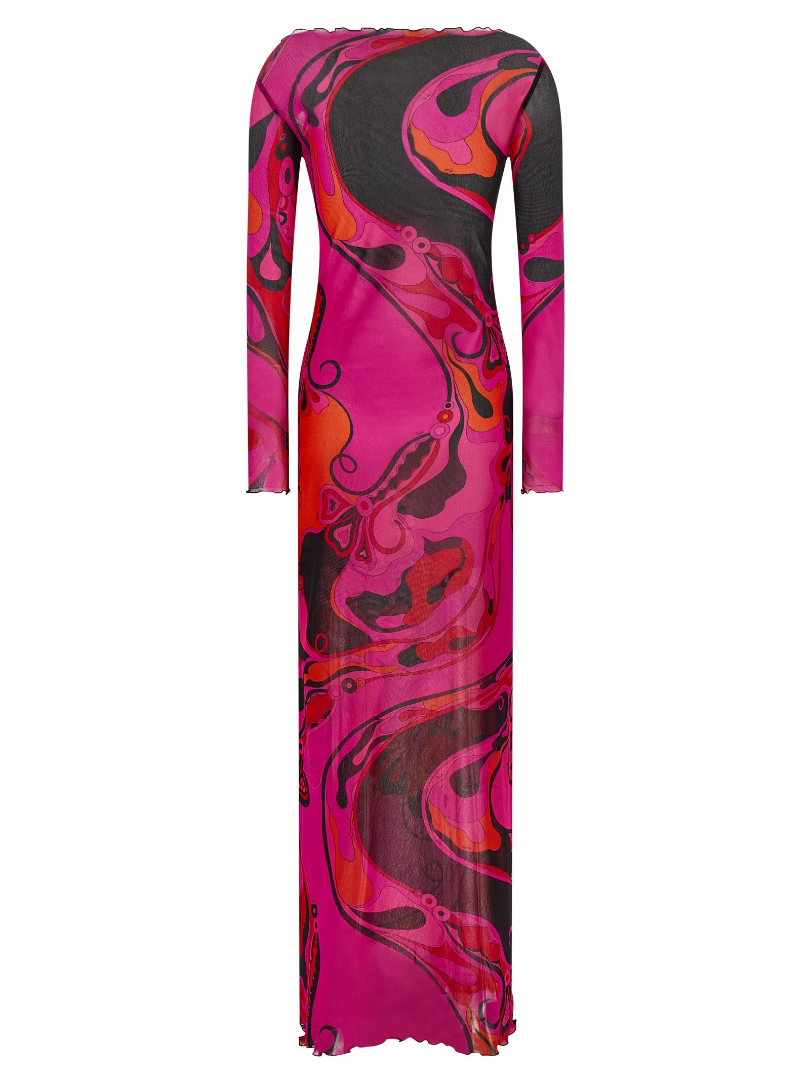 Fuchsia Polyamide Long Dress