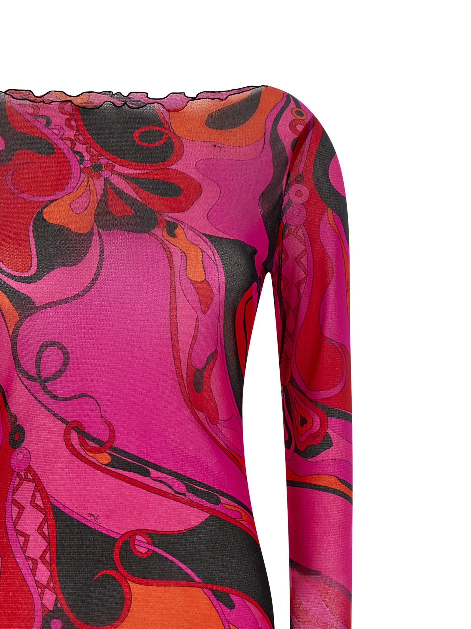 Fuchsia Polyamide Long Dress