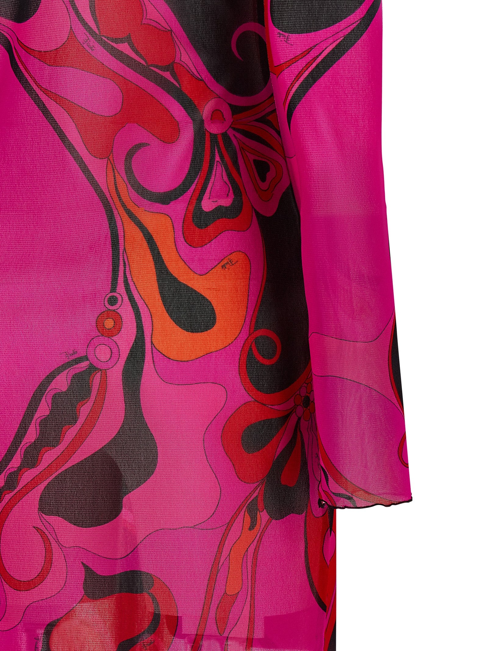 Fuchsia Polyamide Long Dress