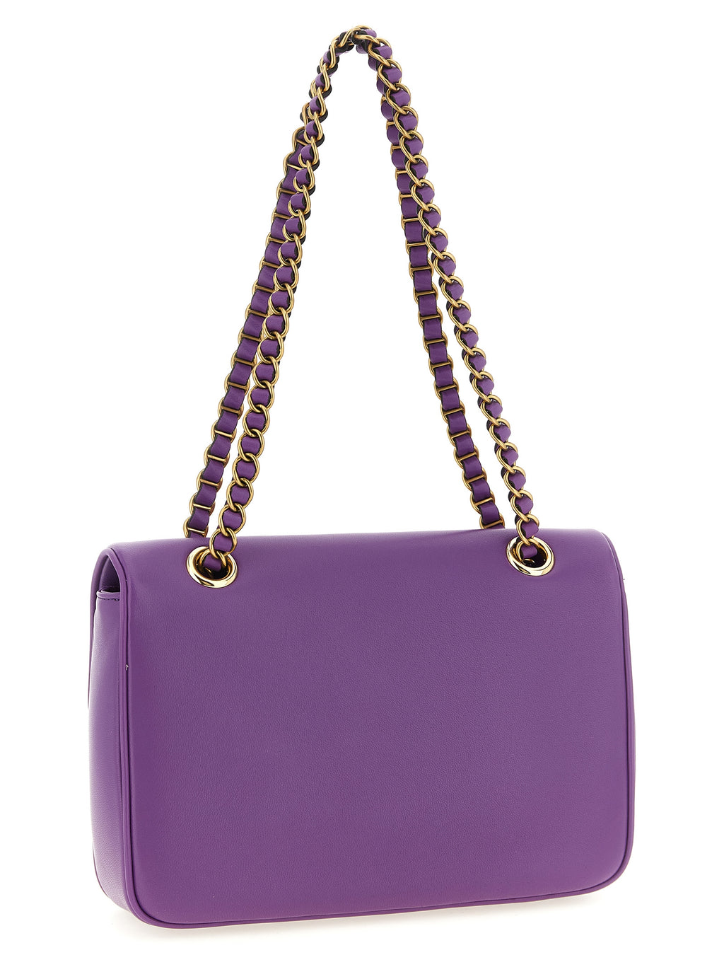 Purple Lamb Leather Shoulder Bag