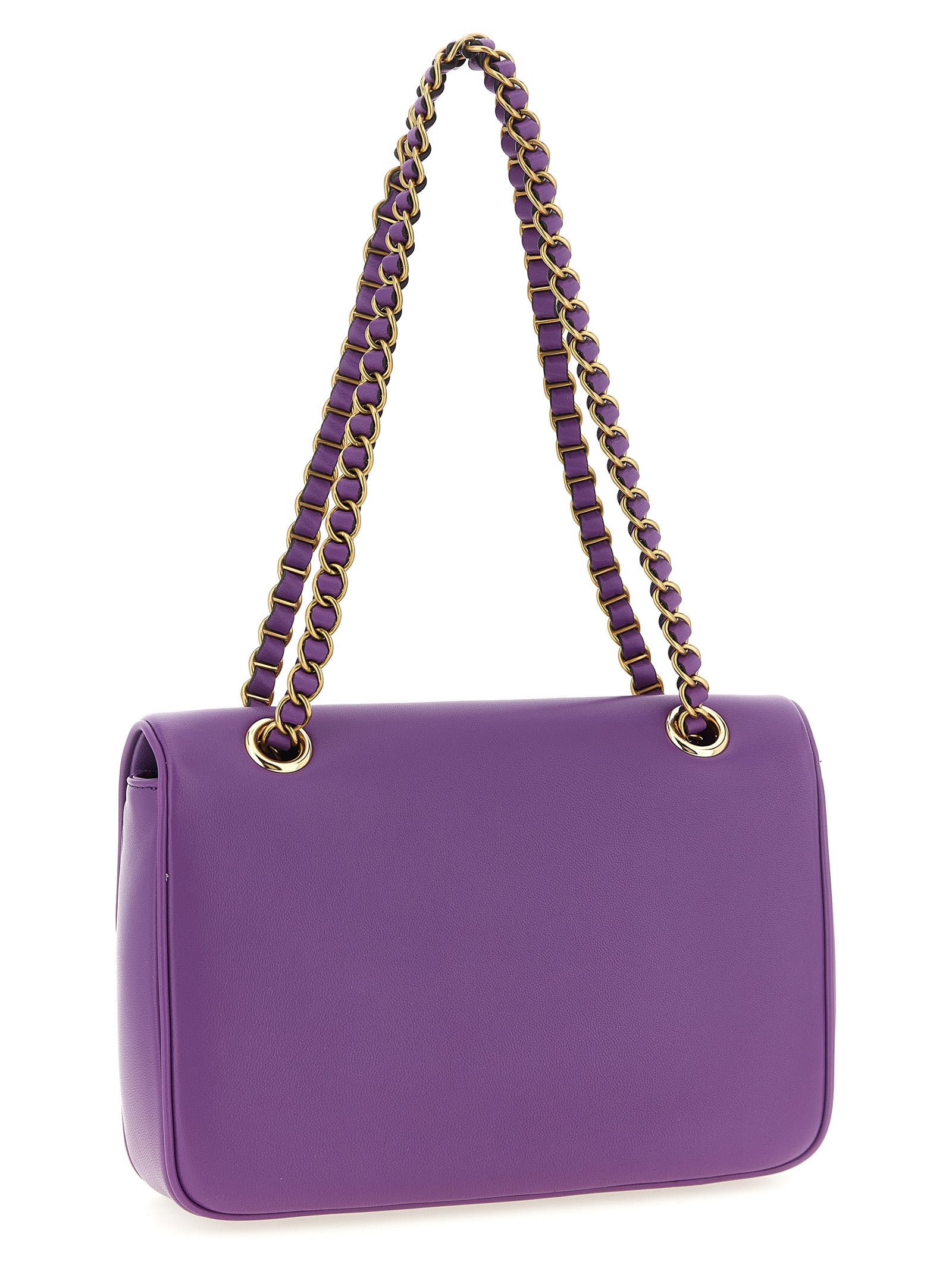 Purple Lamb Leather Shoulder Bag