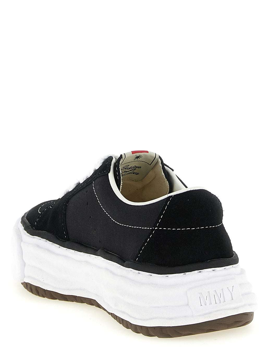 Black Cowhide Platform Sneakers