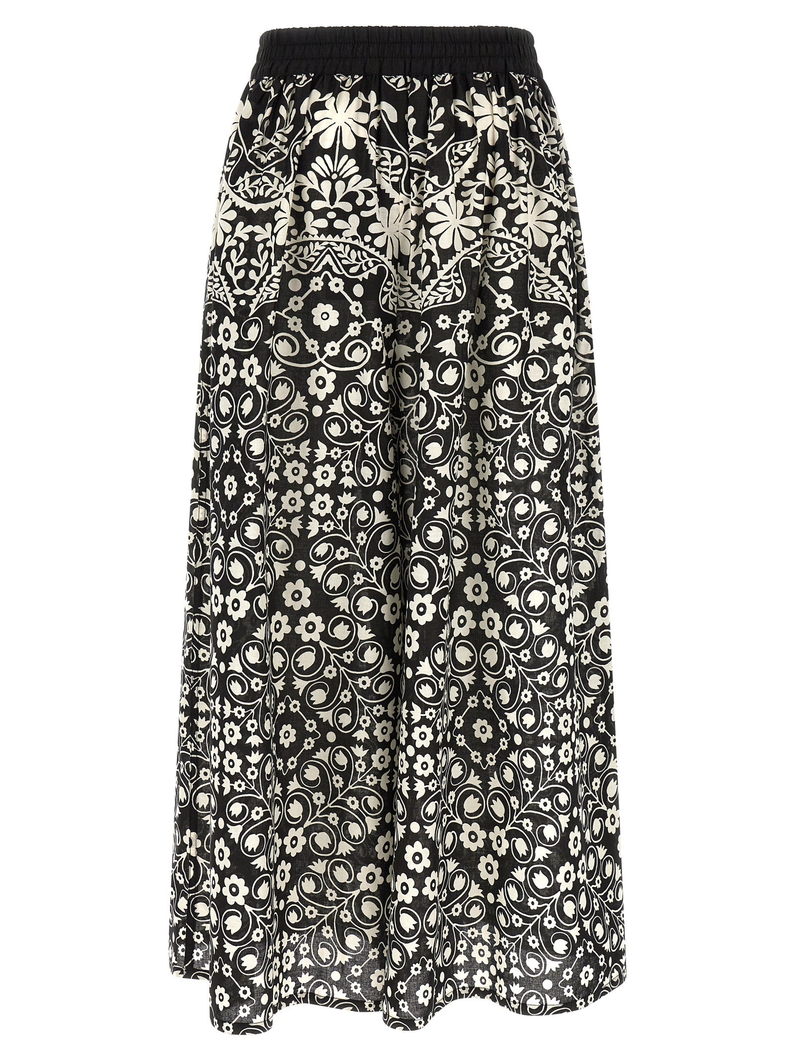 Bicolor Cotton Flared Pants