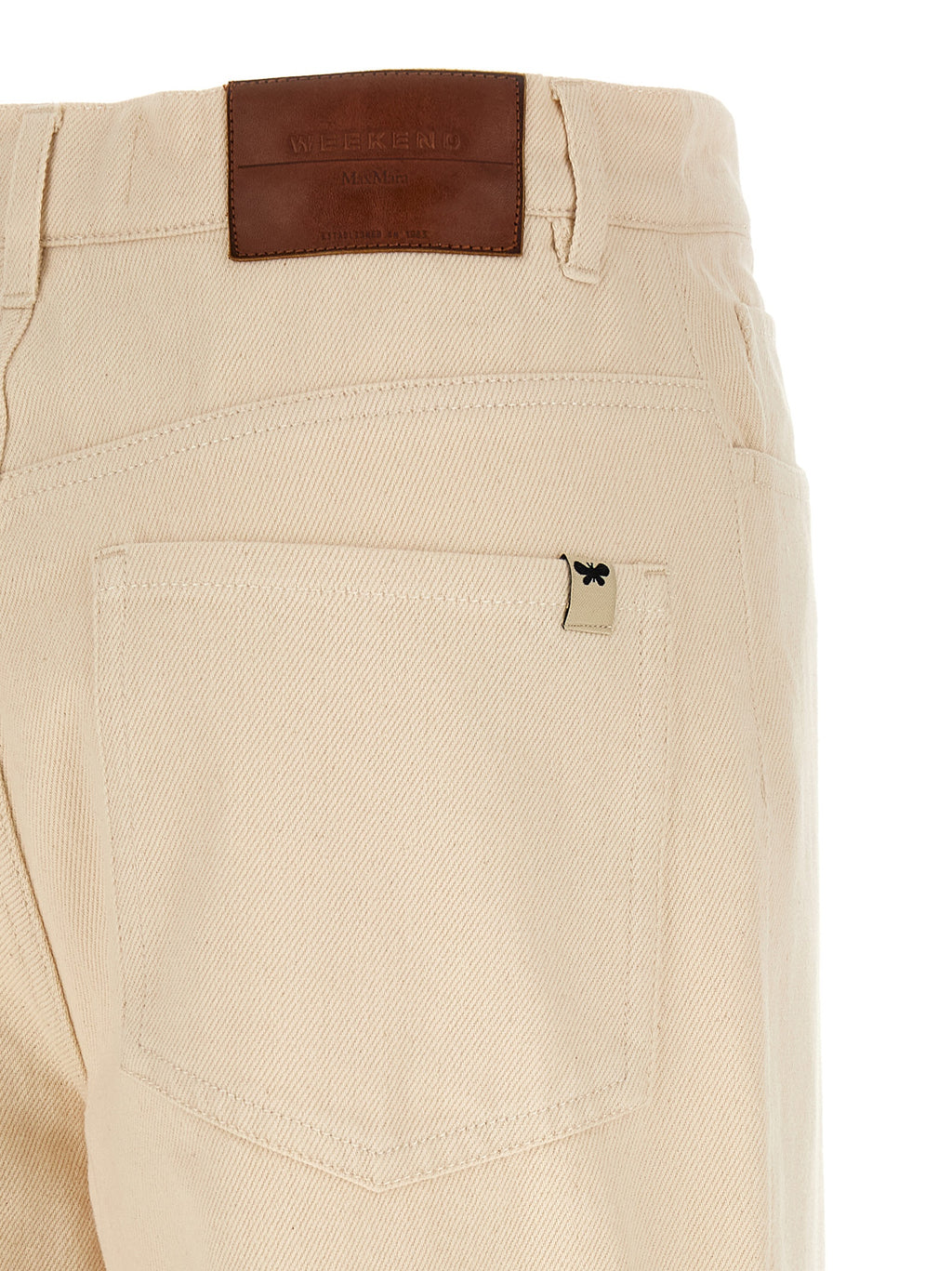 Beige Cotton Cropped Pants