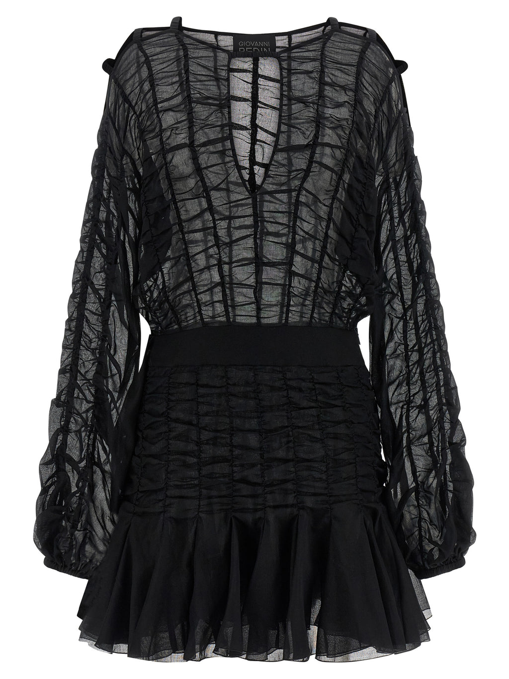 Black Cotton Short Dress