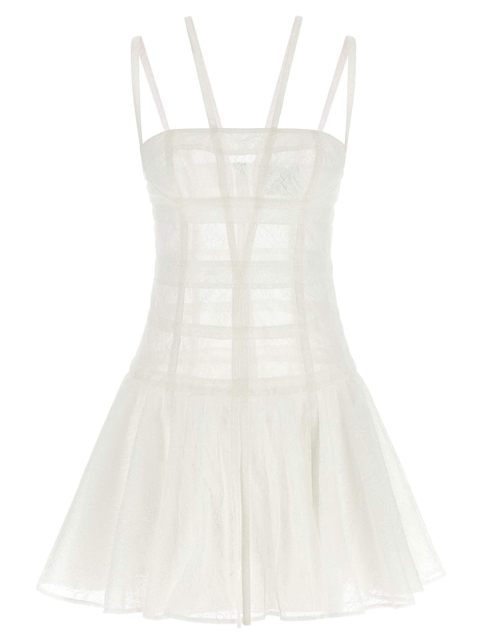 White Polyamide Short Dress