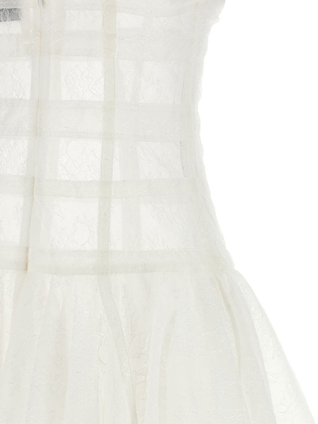 White Polyamide Short Dress