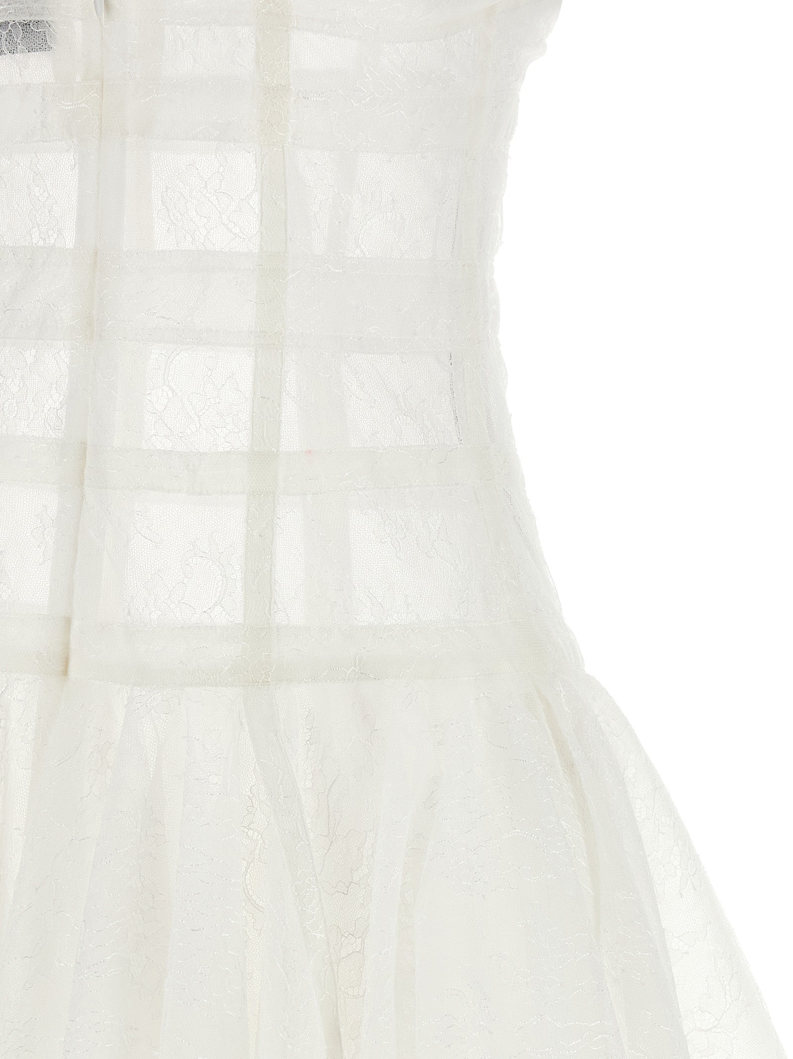 White Polyamide Short Dress