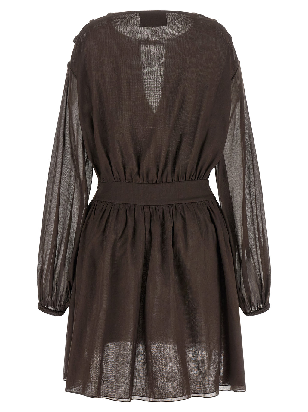 Brown Cotton Short Dress