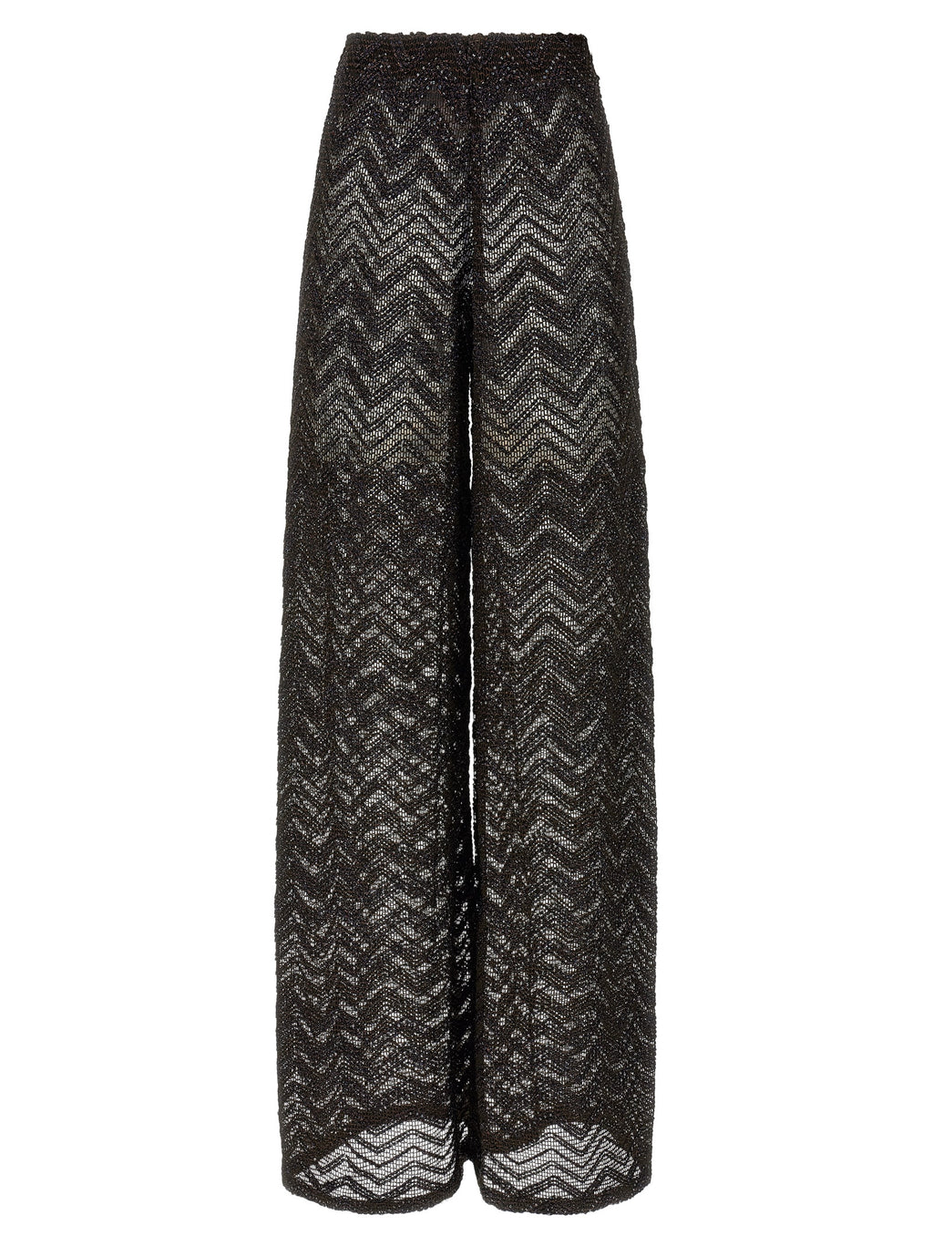 Brown Viscose Flared Pants