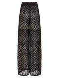 Brown Viscose Flared Pants