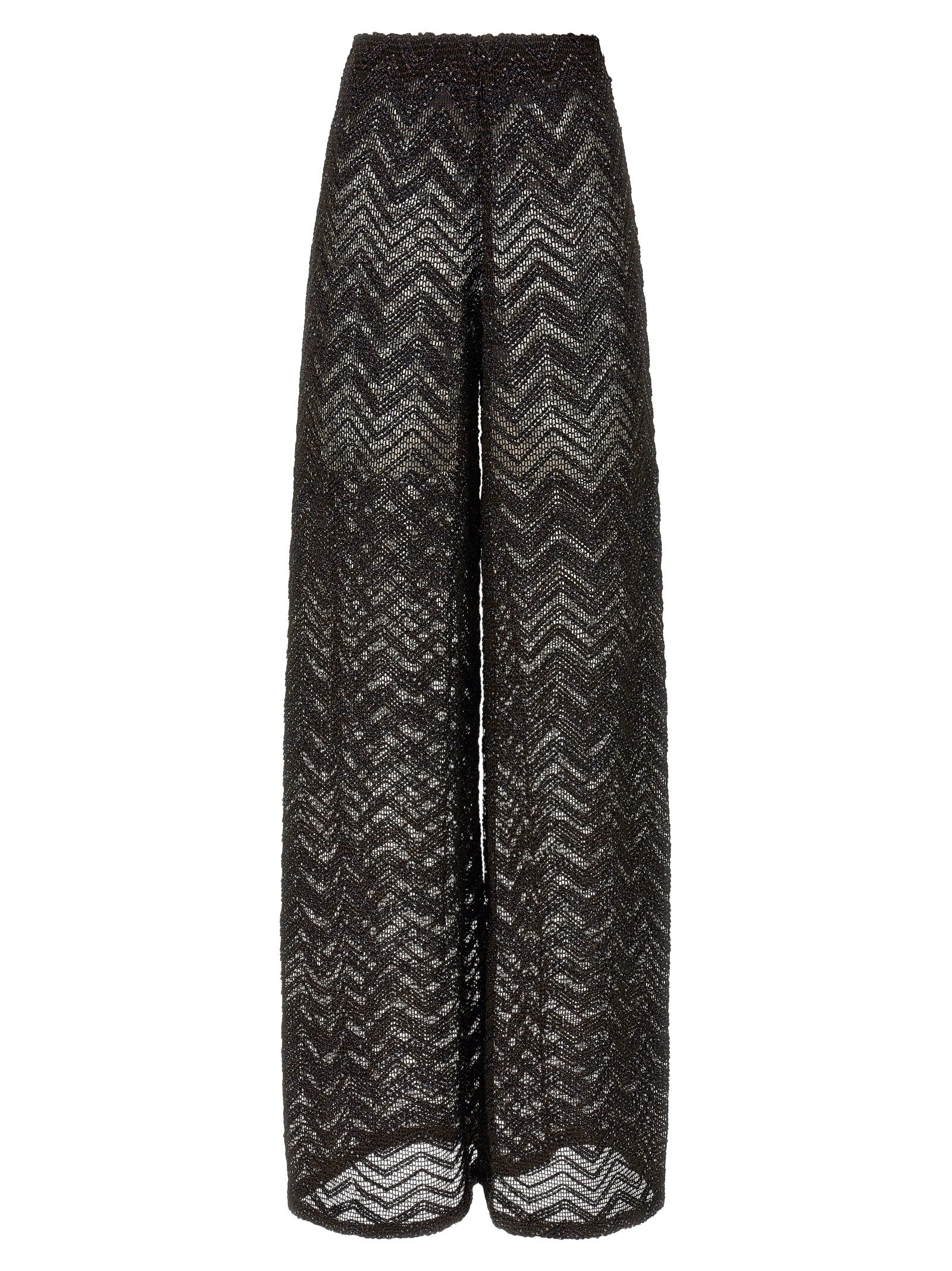 Brown Viscose Flared Pants